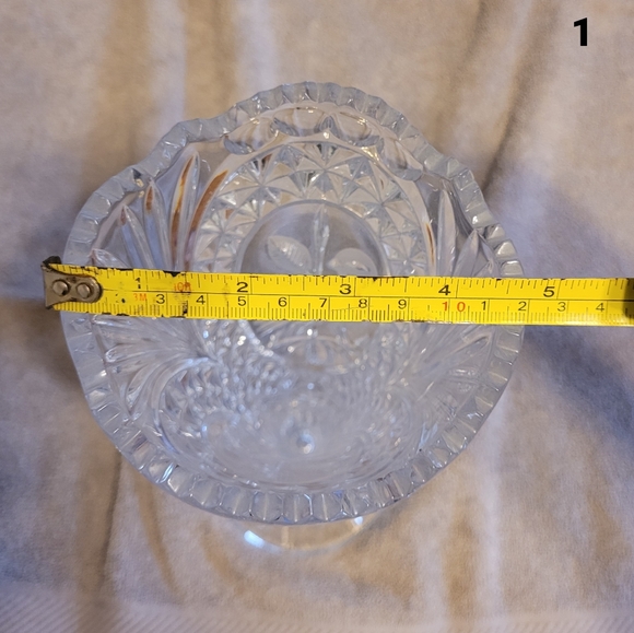 VTG W. Germany ECHT BLEIKRISTALL Hofbauer Byrde Pattern Crystal~Large Vase - Picture 3 of 3